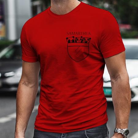 Pocket Design Customized Printed Men's Half Sleeves Cotton T-Shirt
