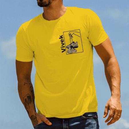 Drop Name Customized Printed Men's Half Sleeves Cotton T-Shirt