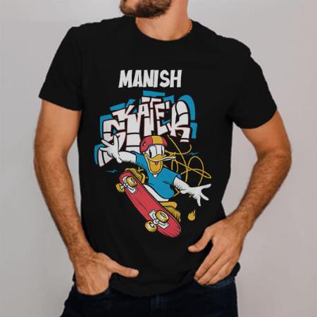 Skater Customized Printed Men's Half Sleeves Cotton T-Shirt