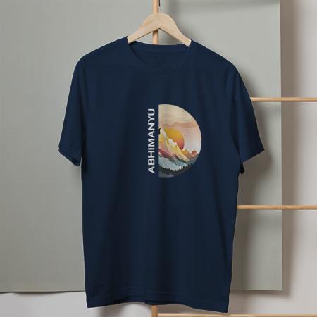 Sunrise Customized Printed Men's Half Sleeves Cotton T-Shirt