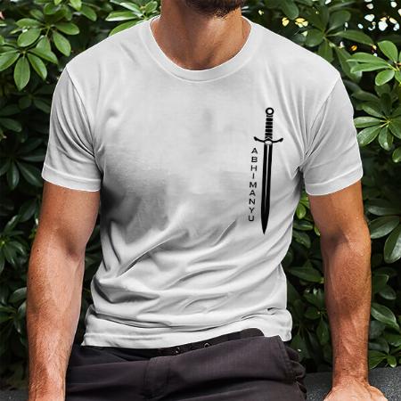 Fierce Sword Customized Printed Men's Half Sleeves Cotton T-Shirt