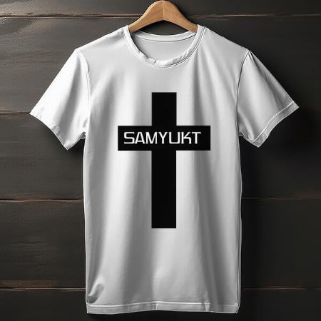 Cross with Name Customized Printed Men's Half Sleeves Cotton T-Shirt