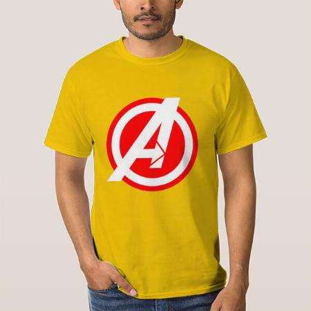 Superhero Initials Customized Printed Men's Half Sleeves Cotton T-Shirt