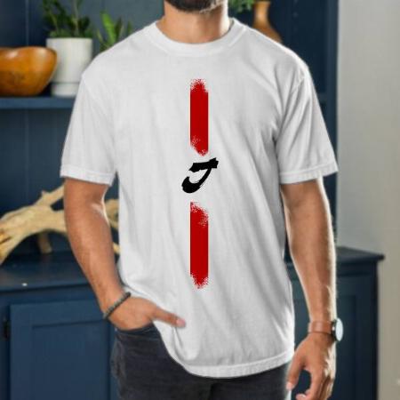 Name Initial Oversized Hip Hop Customized Printed Men's Half Sleeves Cotton T-Shirt