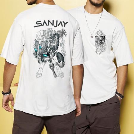 Warrior Oversized Hip Hop Customized Printed Men's Half Sleeves Cotton T-Shirt