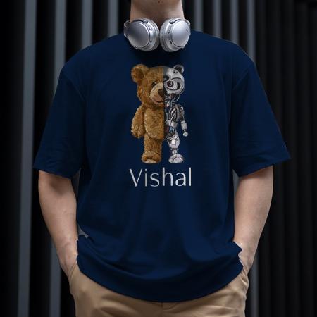 Dangerous Technology Oversized Hip Hop Customized Printed Men's Half Sleeves Cotton T-Shirt