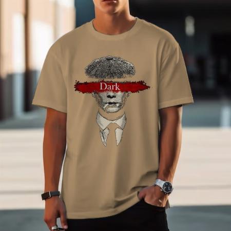 Intellectual Oversized Hip Hop Customized Printed Men's Half Sleeves Cotton T-Shirt