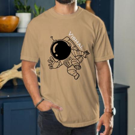 Astronaut Oversized Hip Hop Customized Printed Men's Half Sleeves Cotton T-Shirt