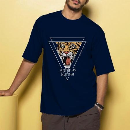 Unbeatable Oversized Hip Hop Customized Printed Men's Half Sleeves Cotton T-Shirt