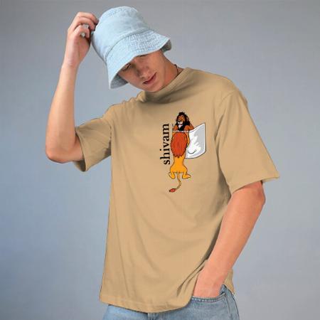 Hang in There Oversized Hip Hop Customized Printed Men's Half Sleeves Cotton T-Shirt