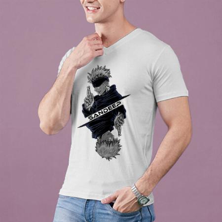 Silent Assassin V Neck Customized Printed Men's Half Sleeves Cotton T-Shirt