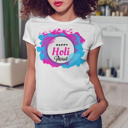Colors of Holi Customized Printed Unisex Half Sleeves T-Shirt for Men & Women