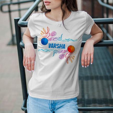 Holi Abstract Customized Printed Unisex Half Sleeves T-Shirt for Men & Women