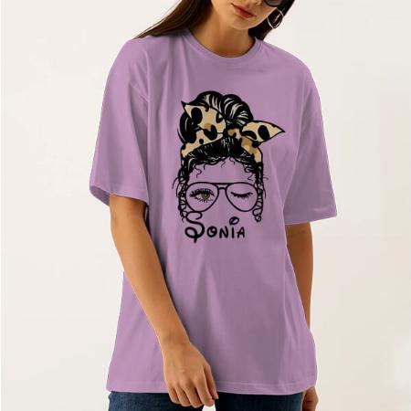 Wink Oversized Hip Hop Customized Printed Women's Half Sleeves Cotton T-Shirt