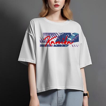 Tropical Vibes Oversized Hip Hop Customized Printed Women's Half Sleeves Cotton T-Shirt
