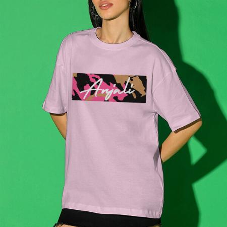 Abstract Oversized Hip Hop Customized Printed Women's Half Sleeves Cotton T-Shirt