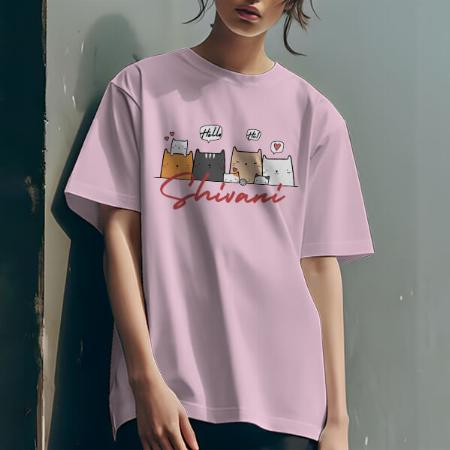 Social Customized Printed Women's Half Sleeves Cotton T-Shirt