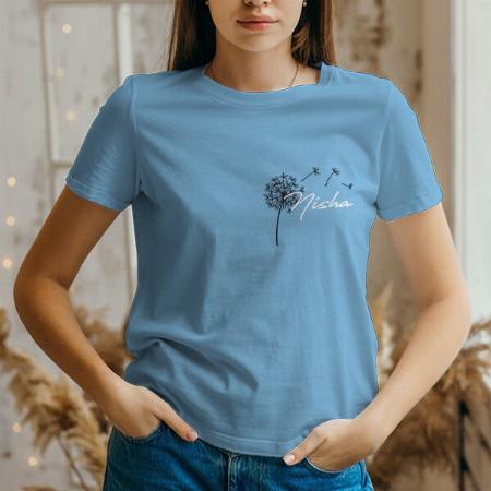 Minimal Flowers Customized Printed Women's Half Sleeves Cotton T-Shirt