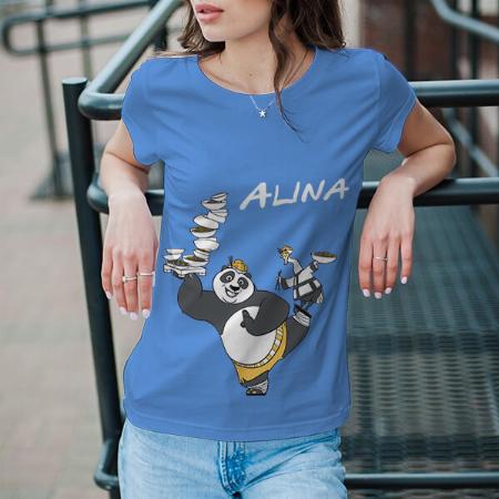 Panda Customized Printed Women's Half Sleeves Cotton T-Shirt