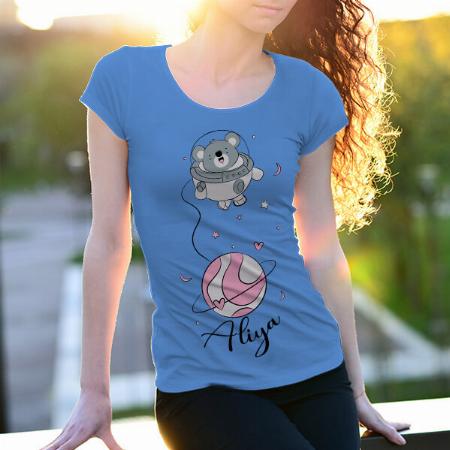 Cute Astro Customized Printed Women's Half Sleeves Cotton T-Shirt