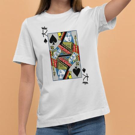 Playing Card Customized Printed Women's Half Sleeves Cotton T-Shirt