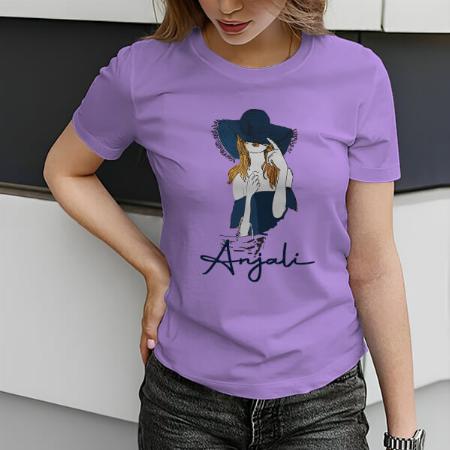Cool Girl Customized Printed Women's Half Sleeves Cotton T-Shirt
