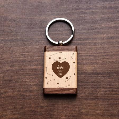 Rectangle Customized Wooden Keychain