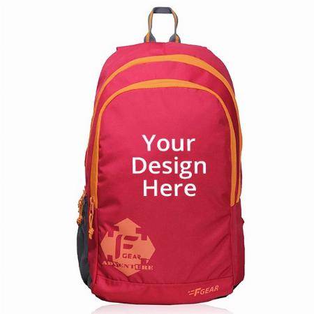 Red Orange Customized F Gear Rugged Base 22 Litres Casual Backpack