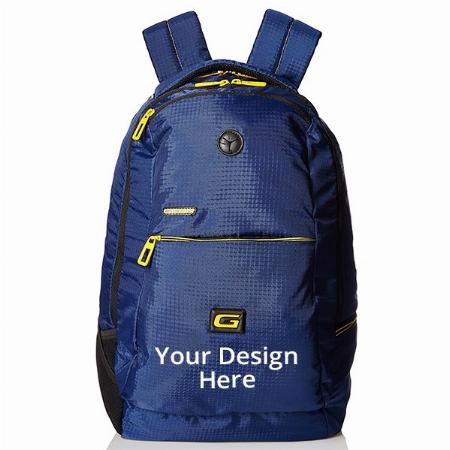 Navy Blue and Yellow Customized Gear 30 Litres Casual Backpack