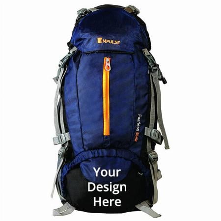Blue Customized Rucksack Bags 65 Litres Travel Bag For Men Tourist Bag For Travel Backpack