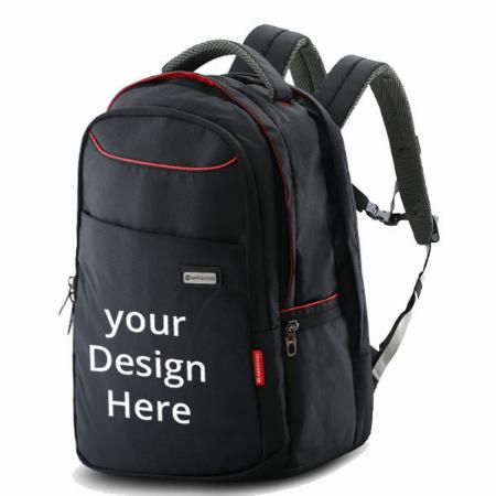 Black Customized Professional Office Laptop Backpack for Men and Women with Quick-Access Front Pocket &amp; Detailed Organizers | ERGO-GRIP Backstraps &amp; Bottom Protection