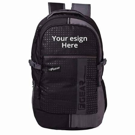 Black Customized F Gear Laptop Backpack with Rain Cover 32 Liters