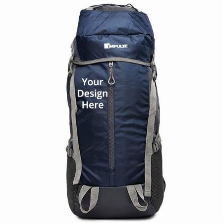 Blue Customized Rucksack Bag 65 Litres Travel bag For Men Tourist Bag For Hiking Trekking Bag For Men Camping