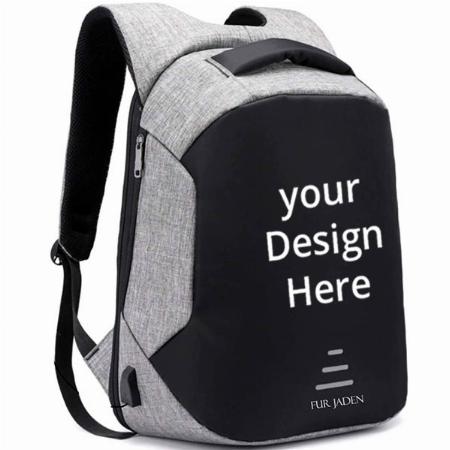 Black Grey Customized 20L Anti Theft Bag, 15.6 Inch Laptop with USB Charging Port