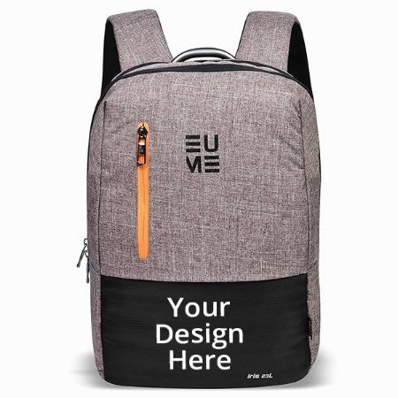 Black Grey Customized 23 Litre Slim Durable Water Resistant Computer Laptop Backpack for 14 inch Laptop