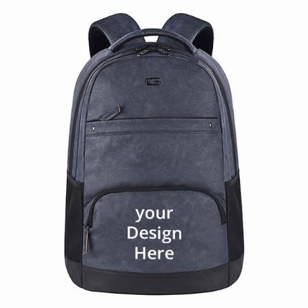 Navy Blue, Black Customized Gear Vintage2 Anti Theft Faux Leather 28 Litres Laptop Backpack