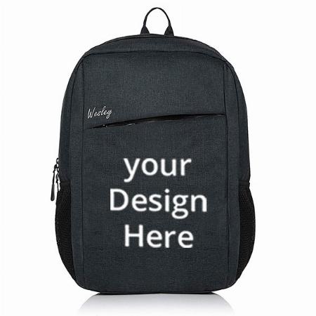 Black Customized Wesley Milestone 15.6 inch 25 L Casual Waterproof Laptop Backpack for Office / School / College, Unisex Travel Backpack