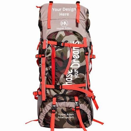 Grey Customized 65 Litre Rucksack Hiking Trekking Bag Travel Backpack For Outdoor Sport Camping Rucksack