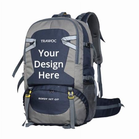 Navy Blue Customized 55 L Travel Backpack Daypack bag for Camping Hiking Trekking Bagpack