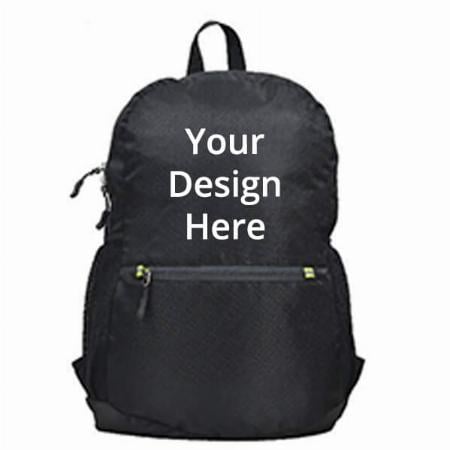 Black Customized Travel Backpack For Camping, Trekking- Foldable, Light-weight (25 L)
