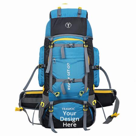 Sky Blue Customized TRAWOC 80L Travel Backpack
