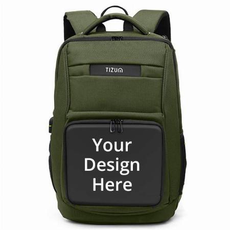 Dark Green Customized 28 inch/14 Inch/15.6 Inch Laptop Backpack with USB Charging Port, Water Repellent, Multiutility Compartments, Anti-Theft Backpack