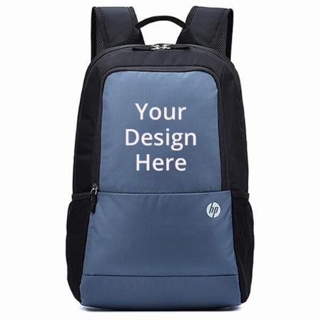 Blue Black Customized HP Lightweight Backpack for 15.6 inch Laptop with Elastic and Padded Shoulder Straps