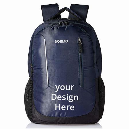 Blue Customized Polyester Laptop Backpack for 15.6-inch Laptops
