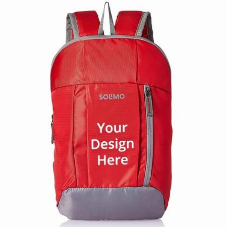 Red Customized Hiking Day Backpack, 10 Litre