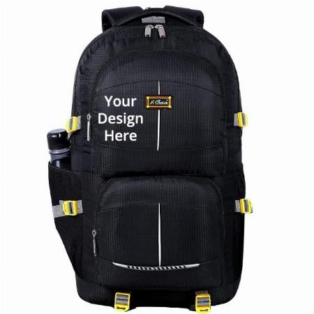 Black Customized Rucksack Backpack For Outdoor Sport Camping Hiking Trekking Bag Rucksack 50 Litre With Laptop Compartment