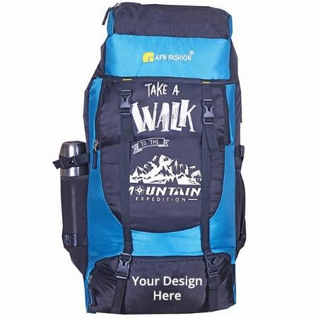 Blue Customized Stylish Water Resistance Solid Travel backpack 60 Litre