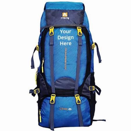 Teal Blue Customized 85 Litre Rucksack For Hiking & Trekking With Shoe Compartment