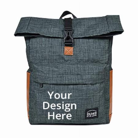 Dark Grey Customized EUME Roll on Top Laptop Backpack for 15.6 inches