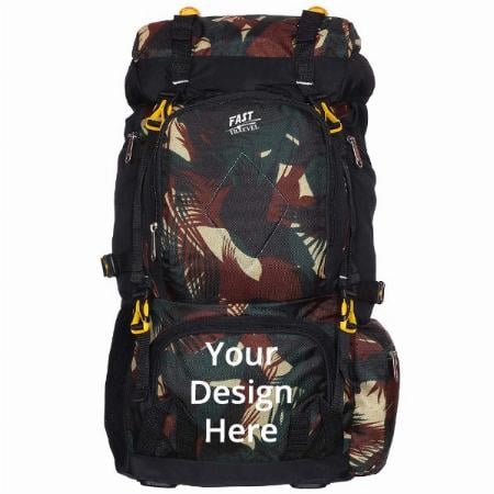 Brown Customized Fast Traveler Rucksack Army Camouflage 70L Adventure Travelling Backpack for Outdoor Sport Camp Hiking Trekking Bag Camping